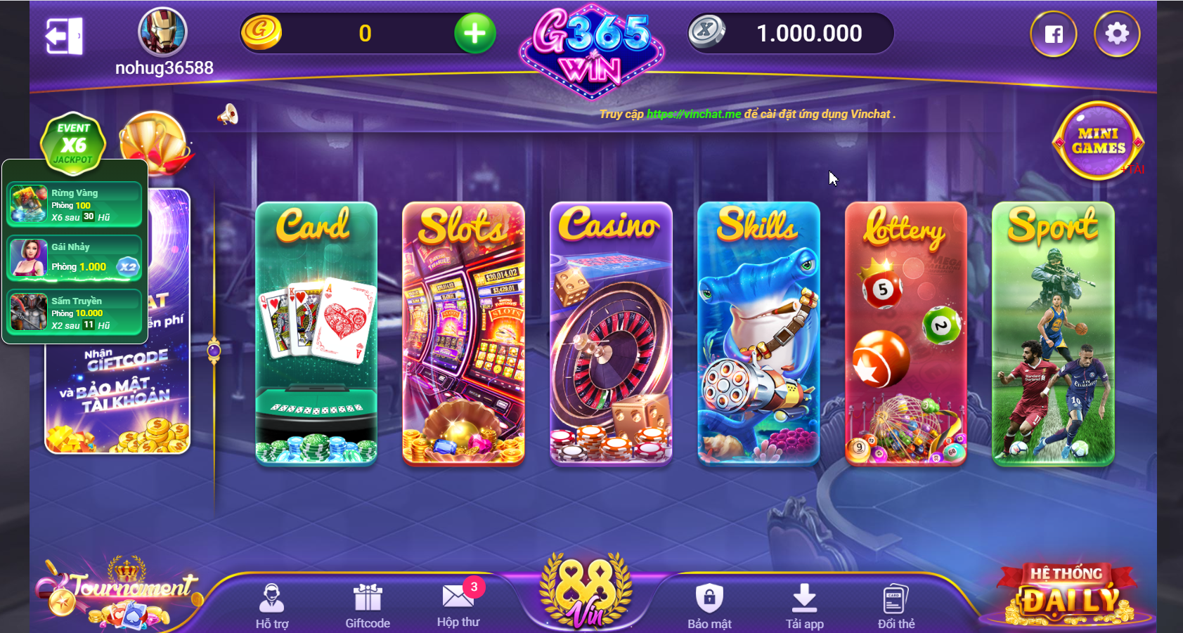 các thể loại game tại G365 win